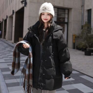 Plus size mid-length women’s puffer jackets wholesale