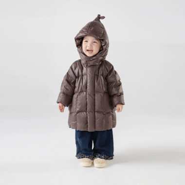 Solid color Korean kids puffer jackets wholesale