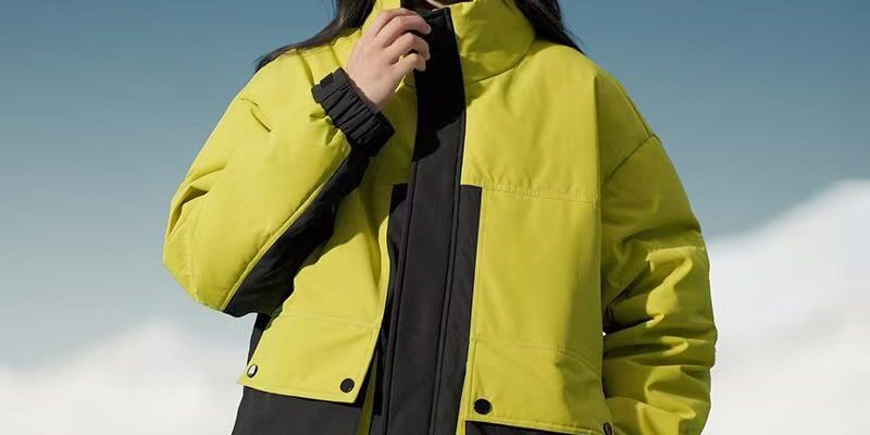 Colorblock stand collar outdoor women’s puffer jackets supplier