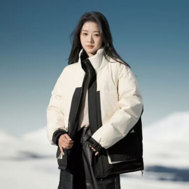 Colorblock stand collar outdoor women’s puffer jackets supplier