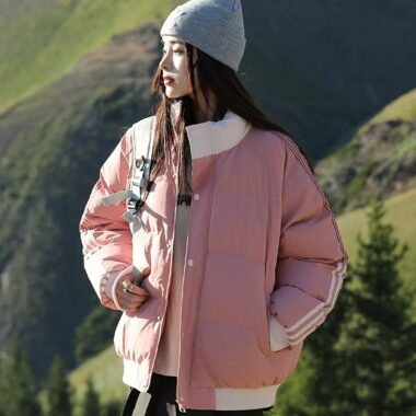 Loose stand collar women’s puffer jackets bulk supply
