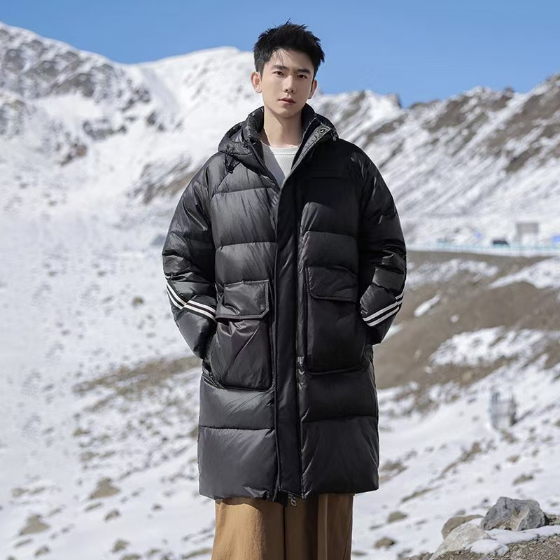 American stripe mid-length warm men puffer jackets