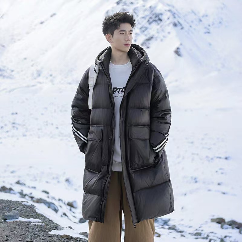 American stripe mid-length warm men puffer jackets