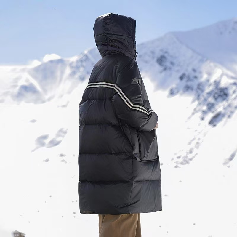 American stripe mid-length warm men puffer jackets