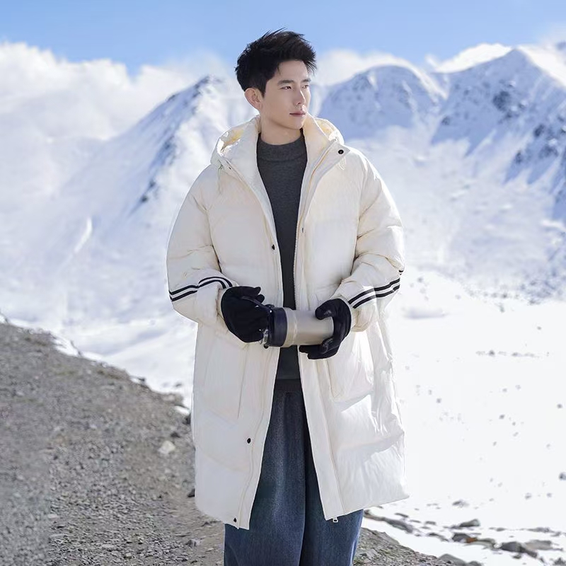 American stripe mid-length warm men puffer jackets