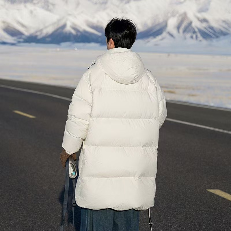 Thick warm mid-length outdoor men puffer jackets