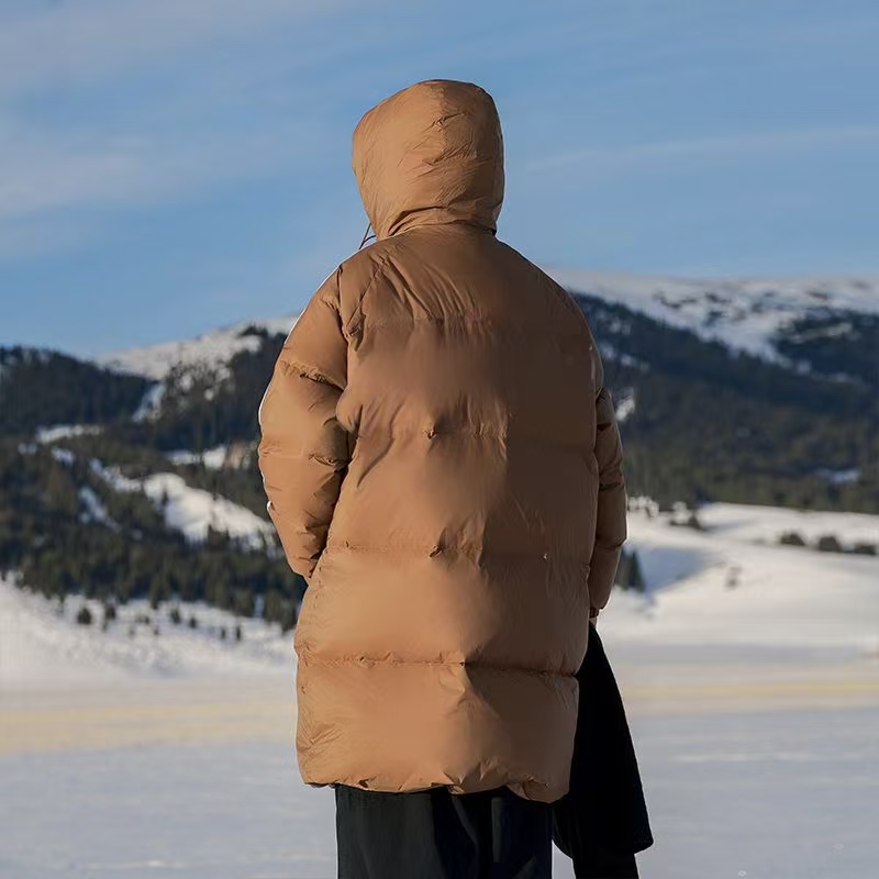 Thick warm mid-length outdoor men puffer jackets
