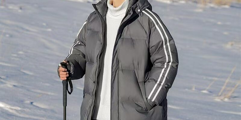 Thick warm mid-length outdoor men puffer jackets
