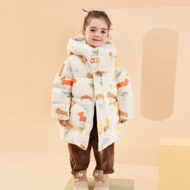 New thick warm mid-length girls kids puffer jackets