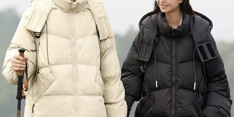 New hooded warm outdoor couple puffer jackets
