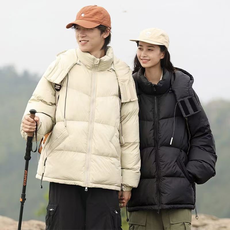 New hooded warm outdoor couple puffer jackets