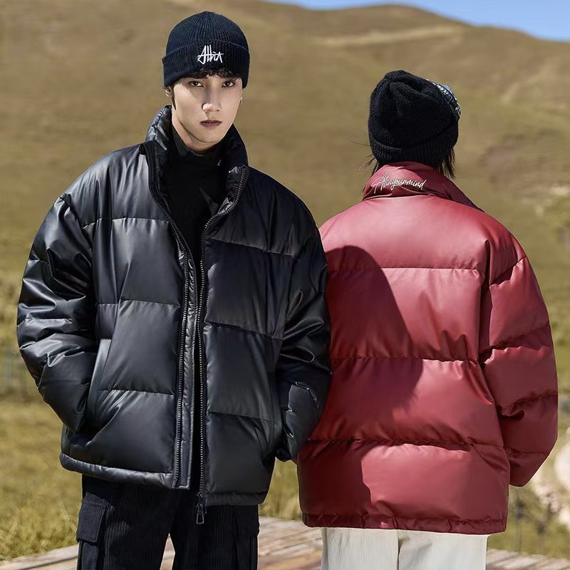 American style PU leather unisex puffer jackets