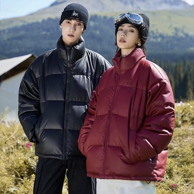 American style PU leather unisex puffer jackets
