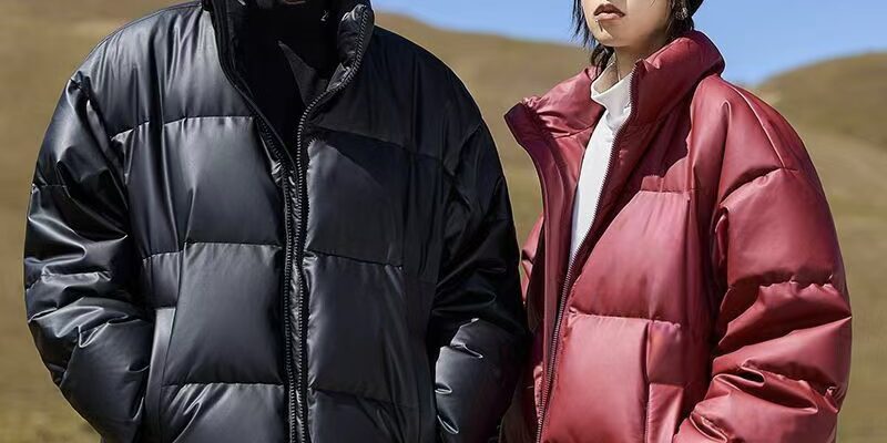 American style PU leather unisex puffer jackets