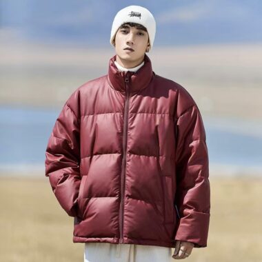 American style PU leather unisex puffer jackets