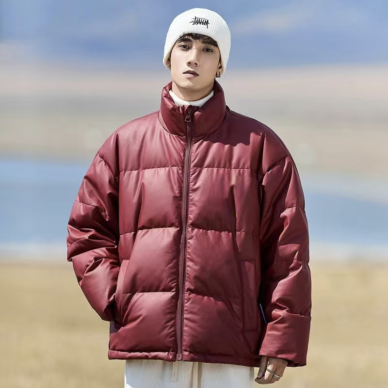 American style PU leather unisex puffer jackets