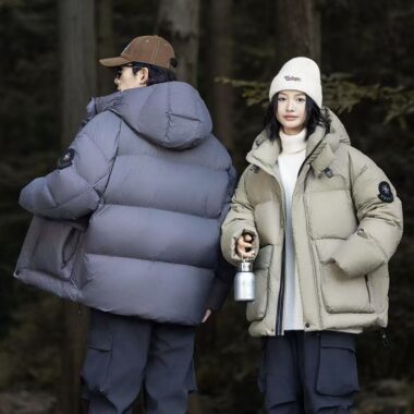 Warm short winter unisex puffer jackets