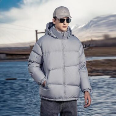Winter hooded spliced men puffer jackets