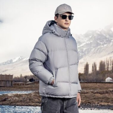 Winter hooded spliced men puffer jackets