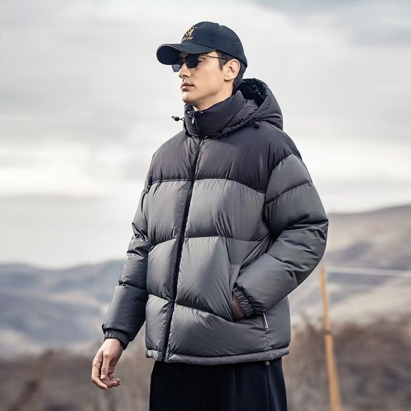 Winter hooded spliced men puffer jackets