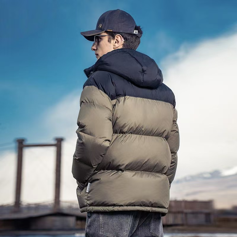 Winter hooded spliced men puffer jackets