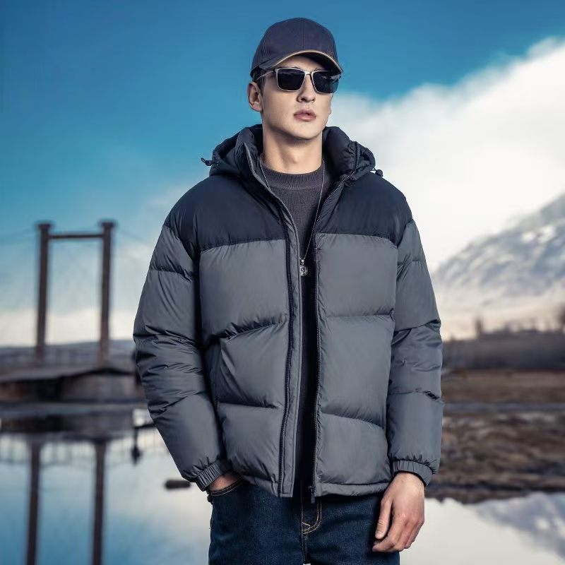 Winter hooded spliced men puffer jackets