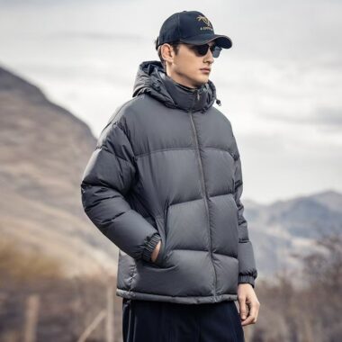 Winter hooded spliced men puffer jackets