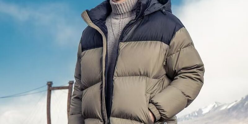 Winter hooded spliced men puffer jackets