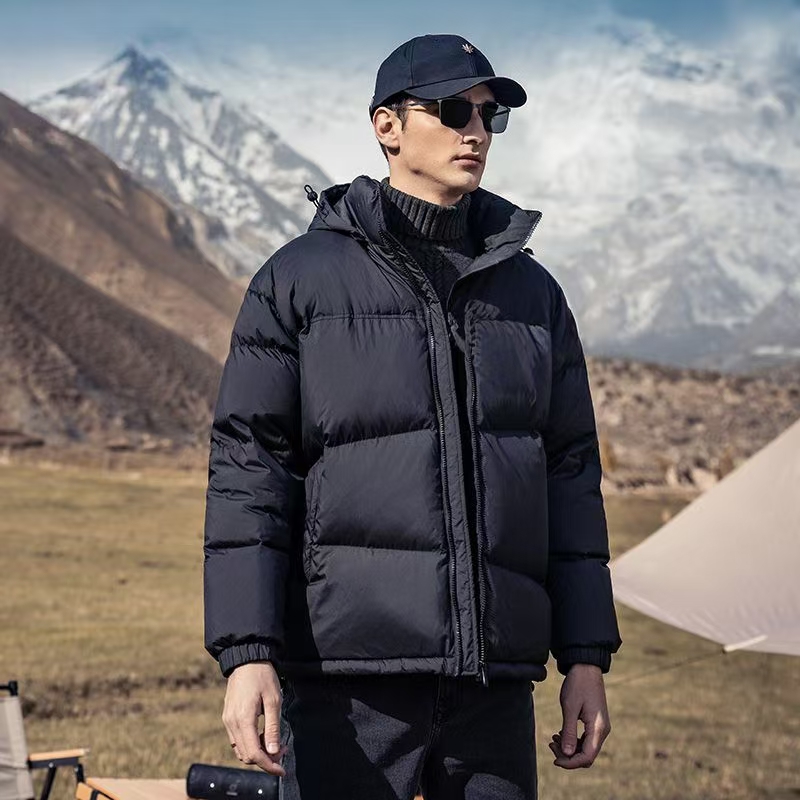 Winter hooded spliced men puffer jackets