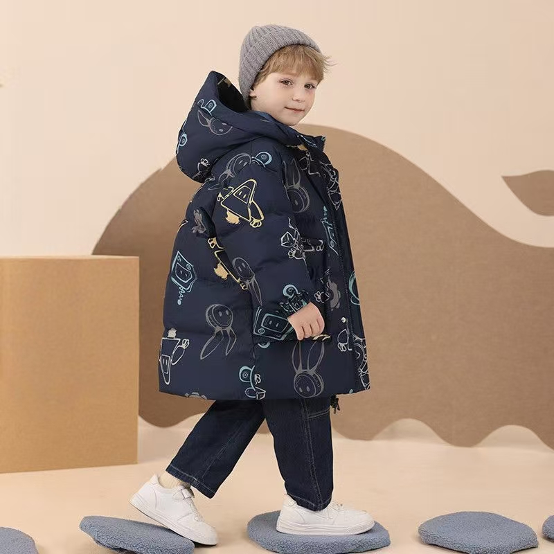 Winter thick mid-length boys kids puffer jackets