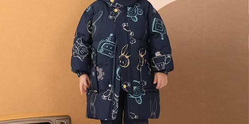 Winter thick mid-length boys kids puffer jackets