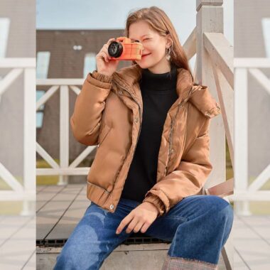 Warm thick short women puffer jackets