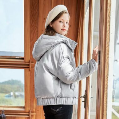 Warm thick short women puffer jackets