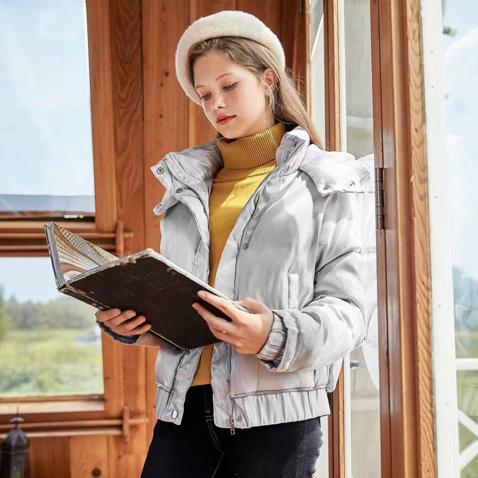 Warm thick short women puffer jackets