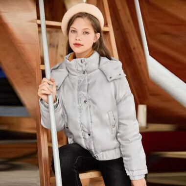 Warm thick short women puffer jackets