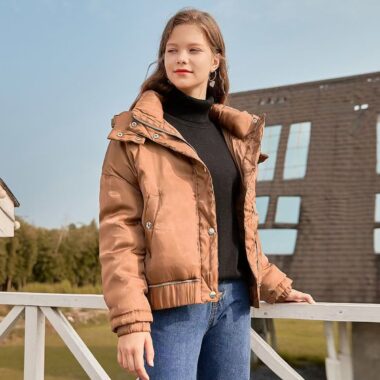 Warm thick short women puffer jackets