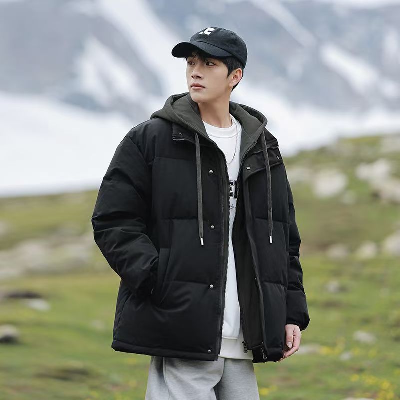 Loose thick warm layered winter men puffer jackets