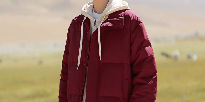Loose thick warm layered winter men puffer jackets