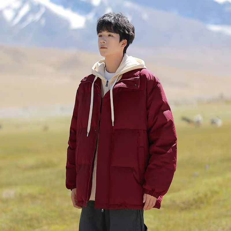 Loose thick warm layered winter men puffer jackets