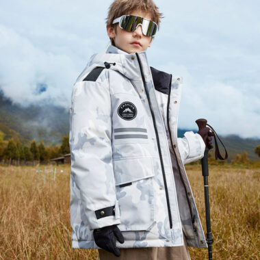 Warm mid-length thick kids puffer jackets