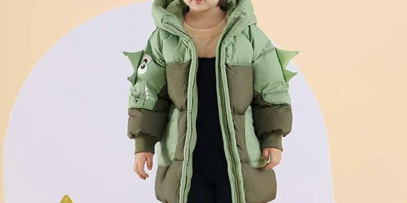 Thick mid-length boys kids puffer jackets