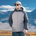 Lightweight warm color block men’s puffer jackets