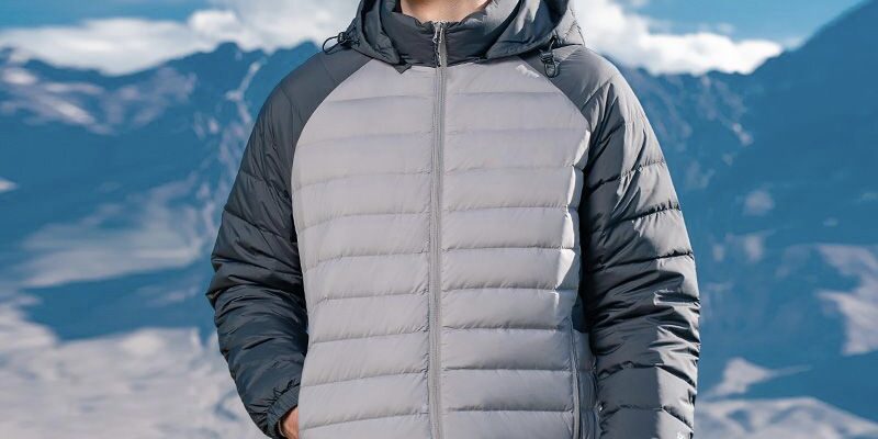 Lightweight warm color block men’s puffer jackets