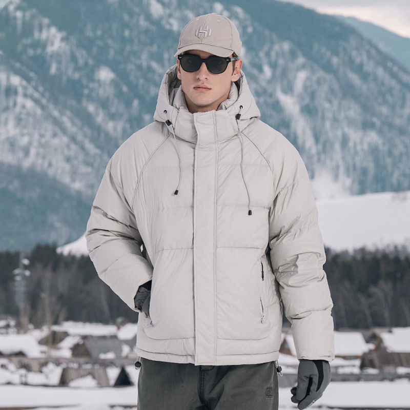 Detachable hood warm winter men’s puffer jackets