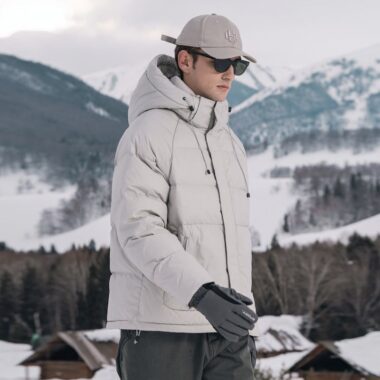 Detachable hood warm winter men’s puffer jackets