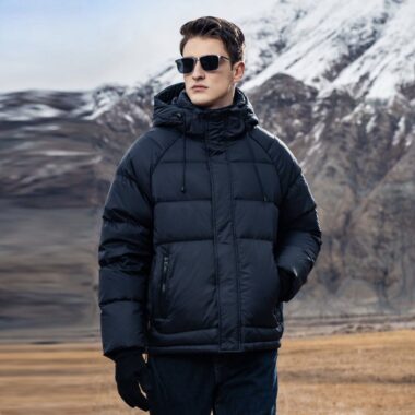 Detachable hood warm winter men’s puffer jackets