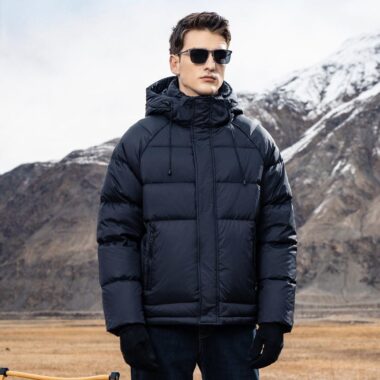 Detachable hood warm winter men’s puffer jackets