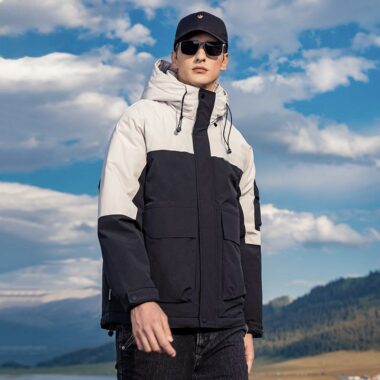 Fashion color block thick winter warm men’s puffer jackets