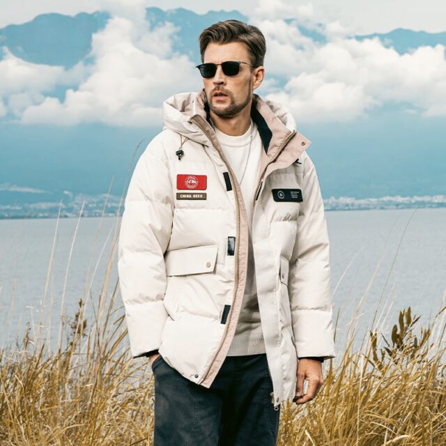 Fashion versatile hooded warm winter men’s puffer jackets