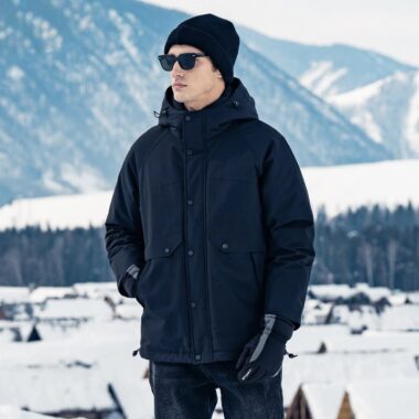 Winter outdoor thick hooded shell-style men’s puffer jackets